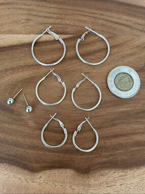 NWOT.  Set of 3 Pairs of Delicate Hoop Earrings